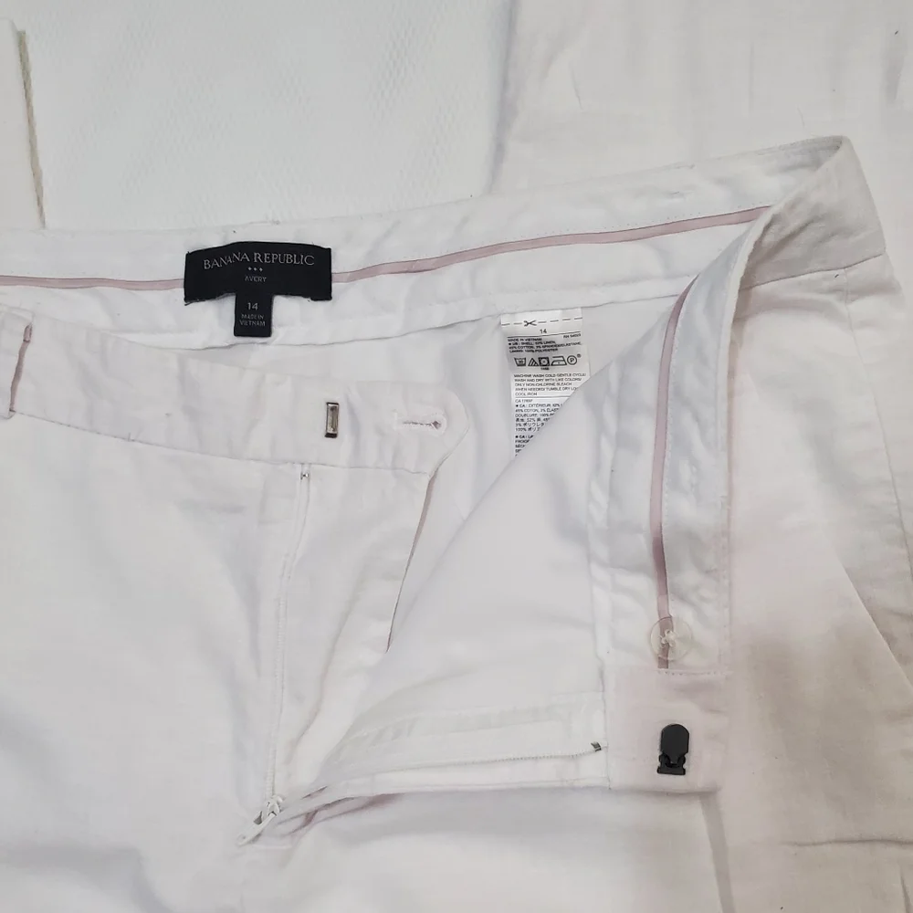 Banana Republic Avery Linen Blend Straight Crob Leg Lined Pants  14